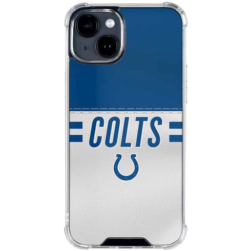 NFL Indianapolis Colts White Striped iPhone 15 Clear Case