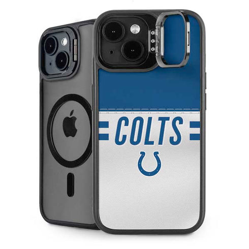 NFL Indianapolis Colts White Striped iPhone 15 Kickstand Case