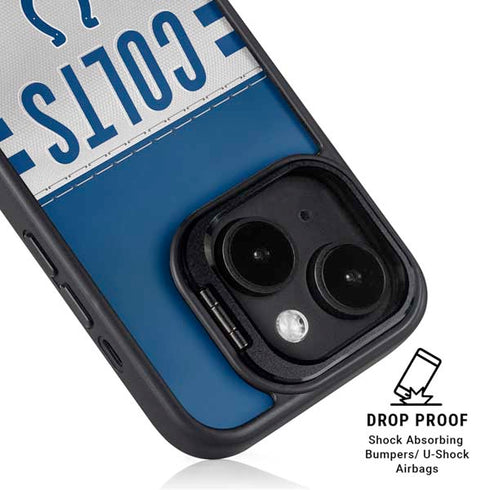 NFL Indianapolis Colts White Striped iPhone 15 Plus Kickstand Case