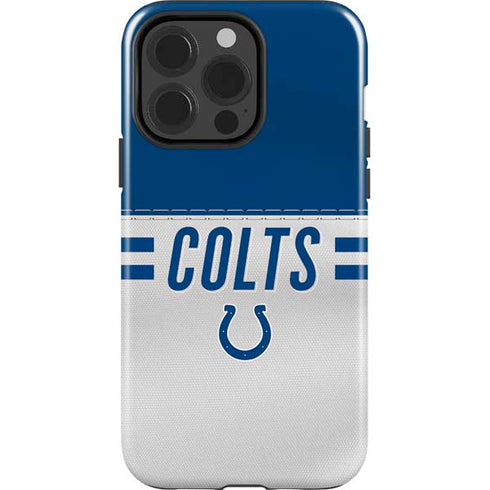 NFL Indianapolis Colts White Striped iPhone 15 Pro Impact Case