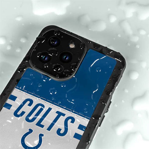 NFL Indianapolis Colts White Striped iPhone 15 Pro Waterproof Case