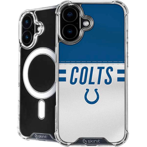 NFL Indianapolis Colts White Striped iPhone 16 MagSafe Case