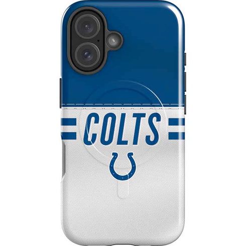 NFL Indianapolis Colts White Striped iPhone 16 Magsafe Impact Case