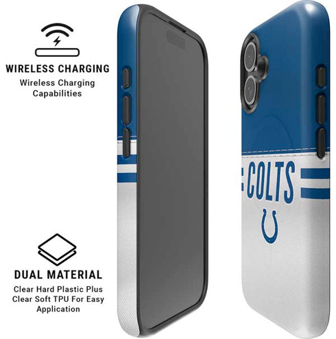 NFL Indianapolis Colts White Striped iPhone 16 Magsafe Impact Case