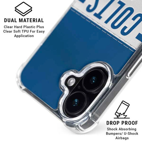NFL Indianapolis Colts White Striped iPhone 16 Plus Clear Case