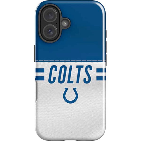 NFL Indianapolis Colts White Striped iPhone 16 Plus Impact Case