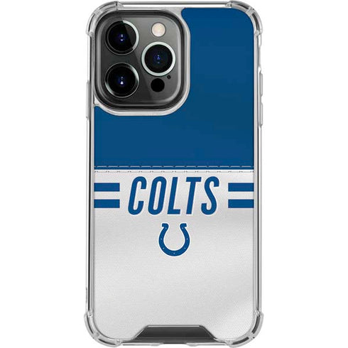 NFL Indianapolis Colts White Striped iPhone 16 Pro Clear Case