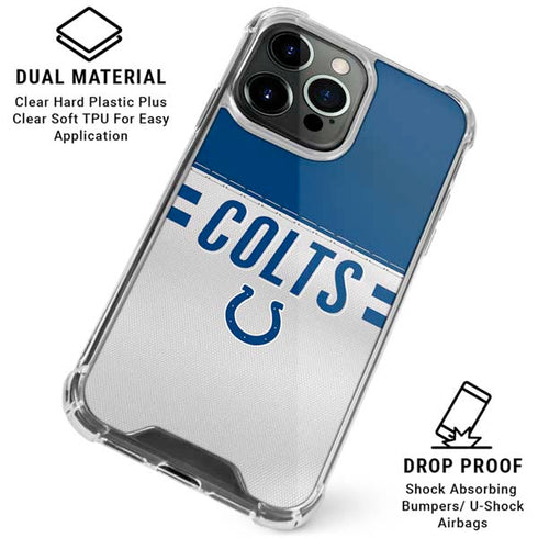 NFL Indianapolis Colts White Striped iPhone 16 Pro Clear Case