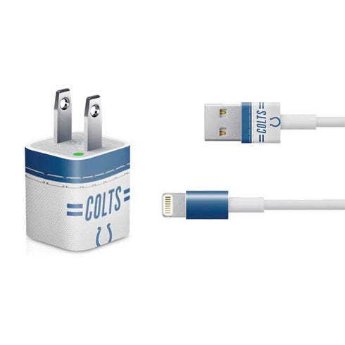 NFL Indianapolis Colts White Striped iPhone Charger (5W USB) Skin
