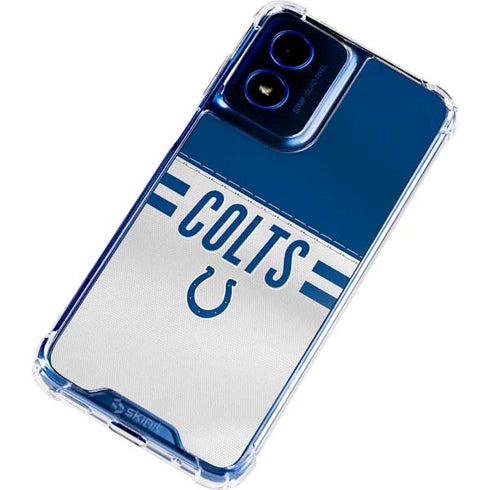 NFL Indianapolis Colts White Striped Moto G 5G (2024) Clear Case