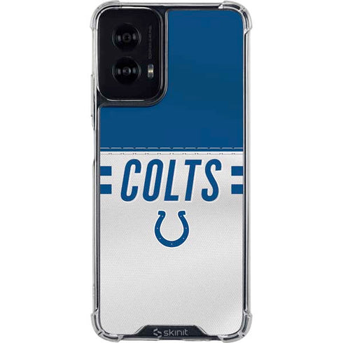 NFL Indianapolis Colts White Striped Moto G Power 5G (2024) Clear Case