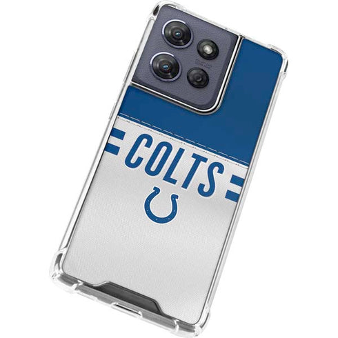 NFL Indianapolis Colts White Striped Moto G Stylus 5G (2025) Clear Case