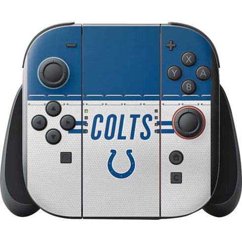 NFL Indianapolis Colts White Striped Nintendo Switch 2 (2025) with Joy-Con Skin
