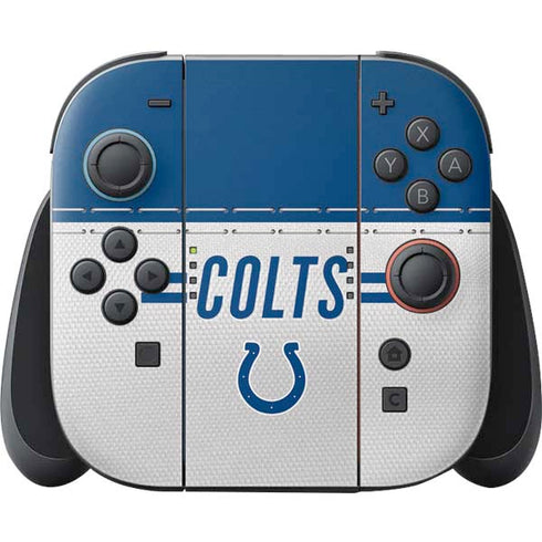 NFL Indianapolis Colts White Striped Nintendo Switch 2 (2025) Joy-Con Controller Skin