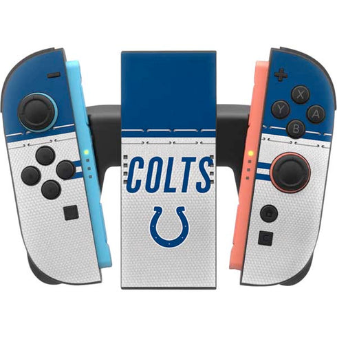 NFL Indianapolis Colts White Striped Nintendo Switch 2 (2025) Joy-Con Controller Skin