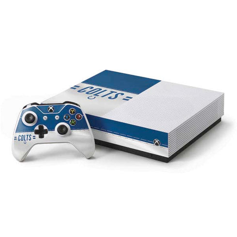 NFL Indianapolis Colts White Striped Xbox One S All-Digital Edition Bundle Skin