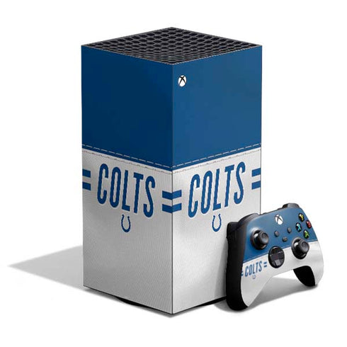 NFL Indianapolis Colts White Striped XBox Series X Digital Edition Bundle Skin