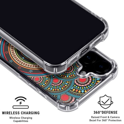 Infinite Circle Colored iPhone 16 Plus Clear Case