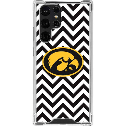 University of Iowa Hawkeyes Chevron Print Galaxy S23 Ultra Clear Case