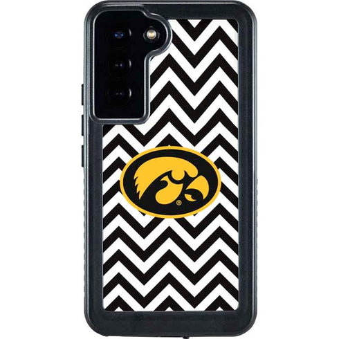 University of Iowa Hawkeyes Chevron Print Galaxy S24 Plus Waterproof Case