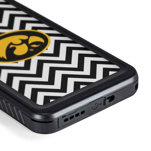 University of Iowa Hawkeyes Chevron Print Galaxy S24 Plus Waterproof Case