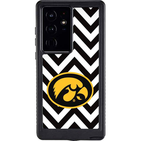 University of Iowa Hawkeyes Chevron Print Galaxy S24 Ultra Waterproof Case