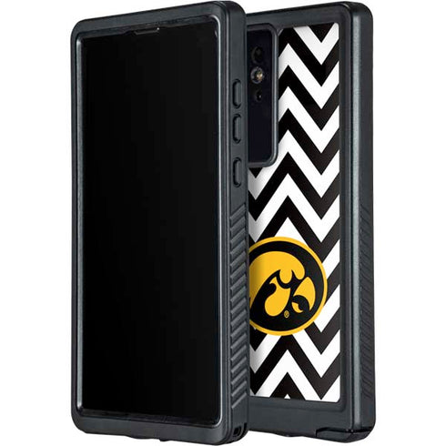 University of Iowa Hawkeyes Chevron Print Galaxy S24 Ultra Waterproof Case