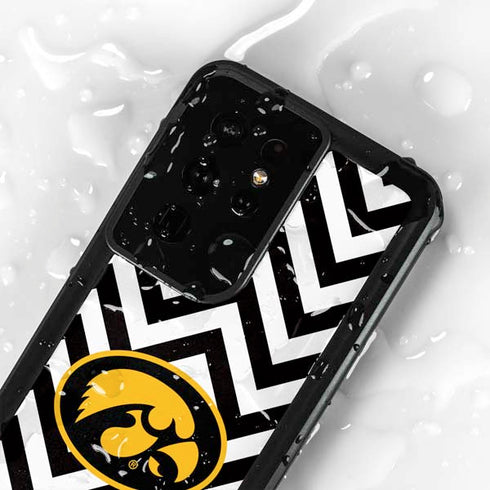 University of Iowa Hawkeyes Chevron Print Galaxy S24 Ultra Waterproof Case