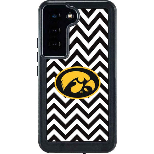 University of Iowa Hawkeyes Chevron Print Galaxy S24 Waterproof Case