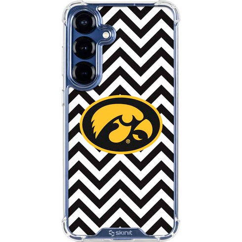 University of Iowa Hawkeyes Chevron Print Galaxy S25 Clear Case