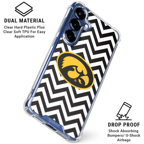 University of Iowa Hawkeyes Chevron Print Galaxy S25 Clear Case