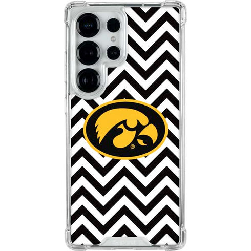 University of Iowa Hawkeyes Chevron Print Galaxy S25 Ultra Clear Case