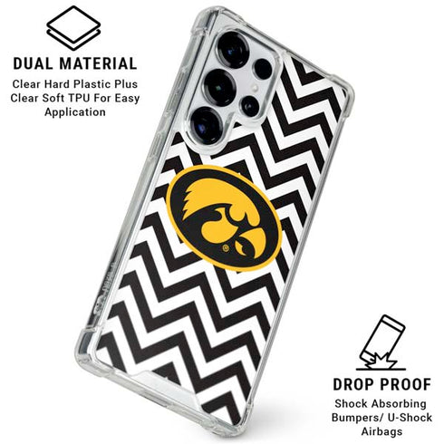 University of Iowa Hawkeyes Chevron Print Galaxy S25 Ultra Clear Case