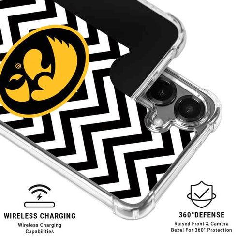 University of Iowa Hawkeyes Chevron Print Galaxy S26 Clear Case