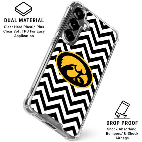 University of Iowa Hawkeyes Chevron Print Galaxy S26 Plus Clear Case