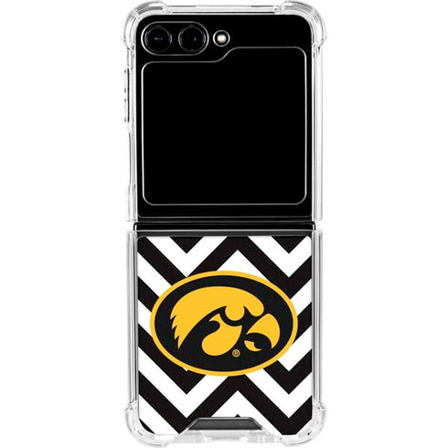 University of Iowa Hawkeyes Chevron Print Galaxy Z Flip6 Clear Case