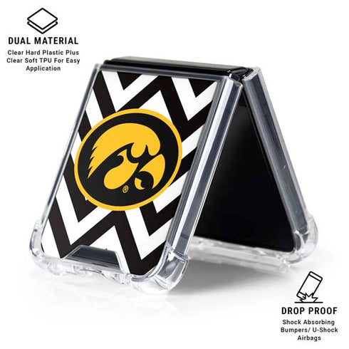 University of Iowa Hawkeyes Chevron Print Galaxy Z Flip6 Clear Case