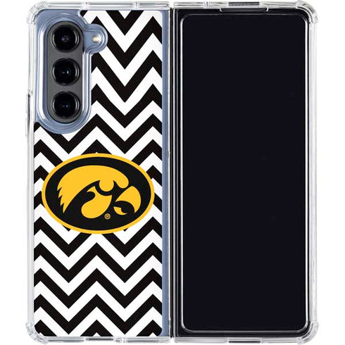 University of Iowa Hawkeyes Chevron Print Galaxy Z Fold5 5G Clear Case