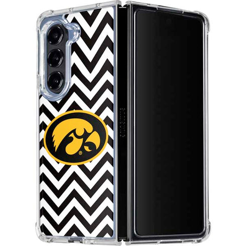 University of Iowa Hawkeyes Chevron Print Galaxy Z Fold5 5G Clear Case