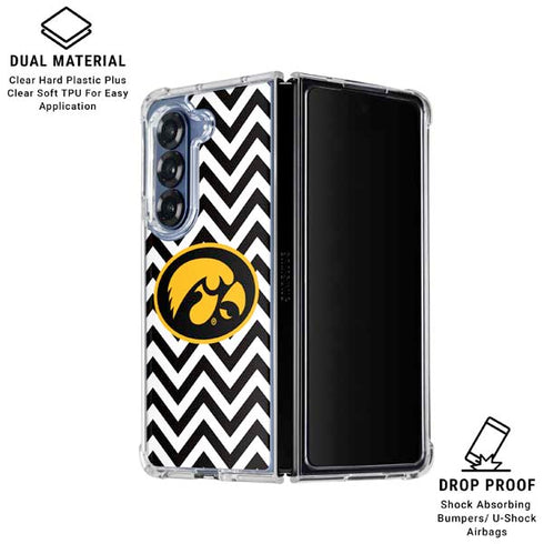 University of Iowa Hawkeyes Chevron Print Galaxy Z Fold6 Clear Case