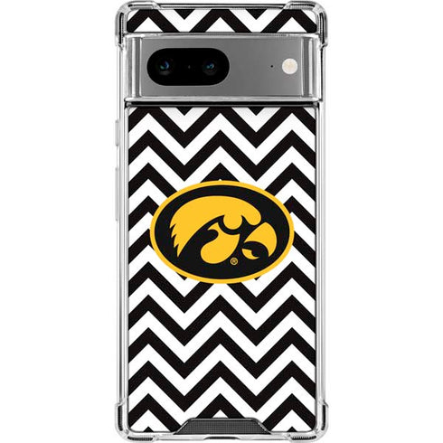 University of Iowa Hawkeyes Chevron Print Google Pixel 8a Clear Case