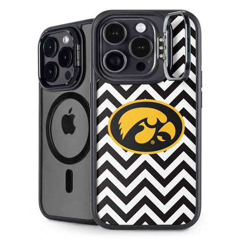 University of Iowa Hawkeyes Chevron Print iPhone 14 Pro Max Kickstand Case
