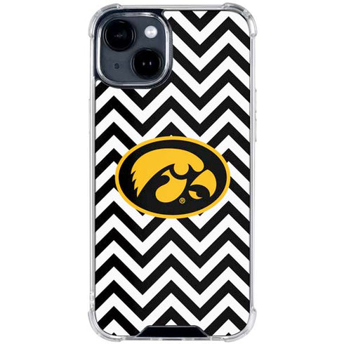 University of Iowa Hawkeyes Chevron Print iPhone 15 Clear Case