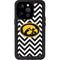 University of Iowa Hawkeyes Chevron Print iPhone 15 Pro Waterproof Case