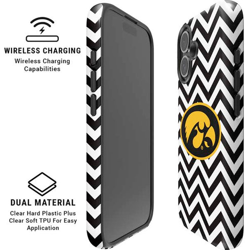 University of Iowa Hawkeyes Chevron Print iPhone 16 Magsafe Impact Case