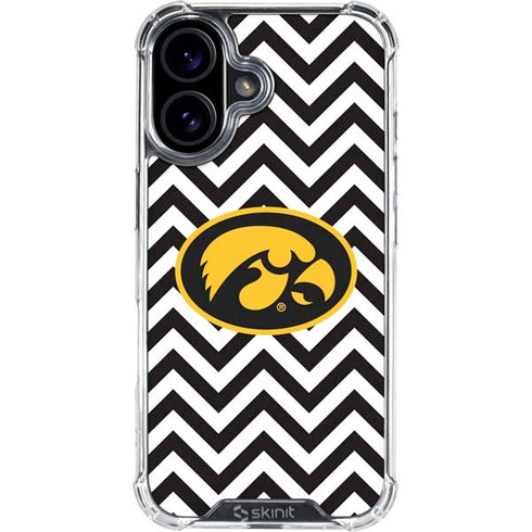 University of Iowa Hawkeyes Chevron Print iPhone 16 Plus Clear Case