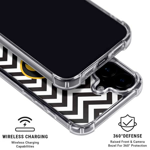 University of Iowa Hawkeyes Chevron Print iPhone 16 Plus Clear Case