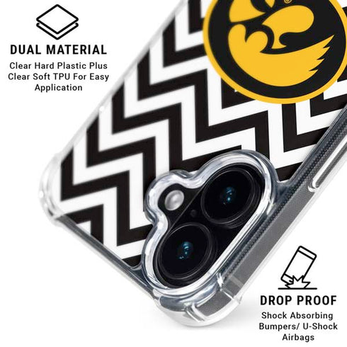 University of Iowa Hawkeyes Chevron Print iPhone 16 Plus Clear Case