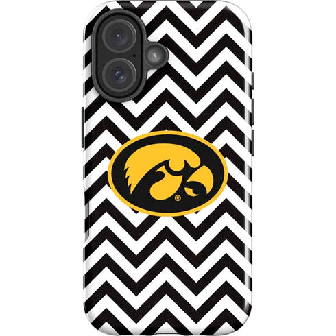 University of Iowa Hawkeyes Chevron Print iPhone 16 Plus Impact Case
