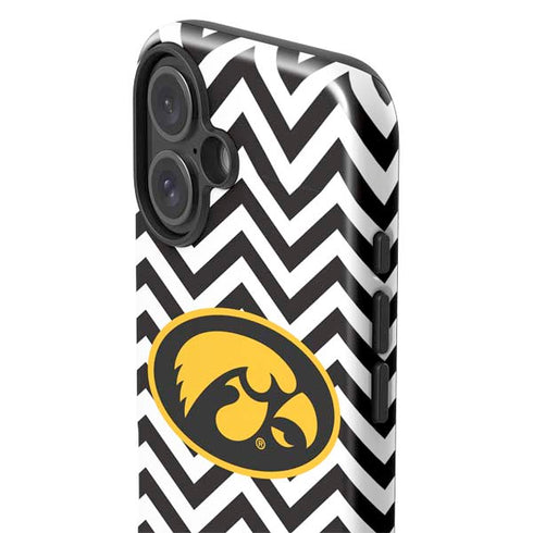 University of Iowa Hawkeyes Chevron Print iPhone 16 Plus Impact Case